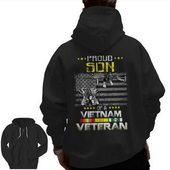 Proud Son Of A Vietnam Veteran T Vietnam Vet Zip Up Hoodie Back Print | Mazezy