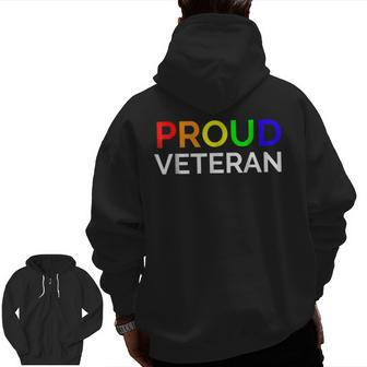 Proud Veteran Lgbtq Pride Veterans Day Tshirt Zip Up Hoodie Back Print | Mazezy