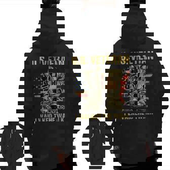 Pround Us Veteran I Walked The Walk Zip Up Hoodie Back Print | Mazezy