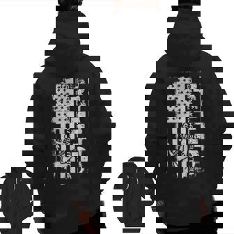 Red Friday Remember Everyone Deployed Veteran Us Flag Zip Up Hoodie Back Print | Mazezy