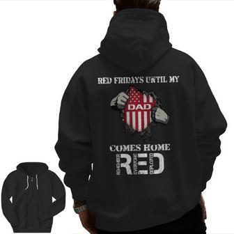 Red Friday T Support Dad Comic Superhero Kids Zip Up Hoodie Back Print | Mazezy