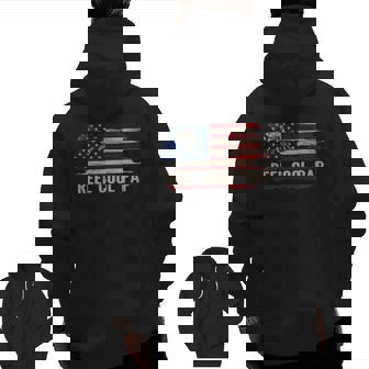 Reel Cool Pap American Usa Flag Fishing Fish Zip Up Hoodie Back Print | Mazezy