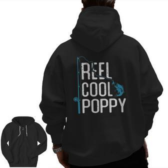 Reel Cool Poppy Fishing Father's Day Fisherman Poppy Zip Up Hoodie Back Print | Mazezy UK