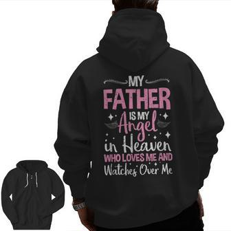 Rest In Peace Dad Father Zip Up Hoodie Back Print | Mazezy