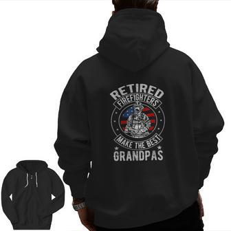 Retired Firefighter Grandpa Zip Up Hoodie Back Print | Mazezy