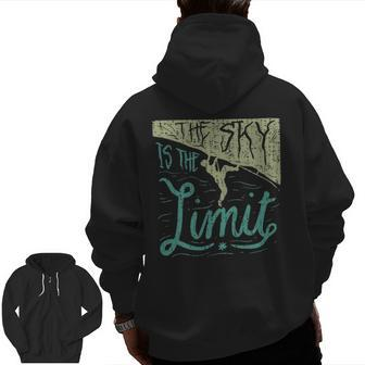Rock Climber Positive Quote Mountain Rock Climbing Zip Up Hoodie Back Print | Mazezy