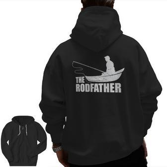 The Rodfather Nature Lover And Fisher Zip Up Hoodie Back Print | Mazezy CA
