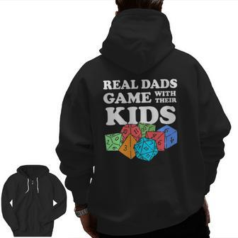 Role Playing Dad Real Dads Game With Their Kids Zip Up Hoodie Back Print | Mazezy