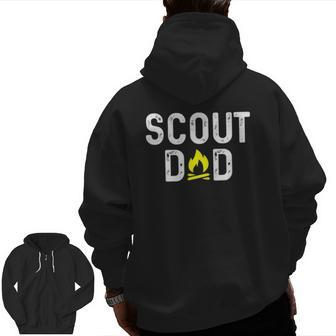 Scouting Dad Scout Dad Father Scout Zip Up Hoodie Back Print | Mazezy