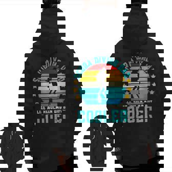 Scuba Diving Dad Like A Regular Dad But Cooler Vintage Zip Up Hoodie Back Print | Mazezy