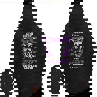 Seizure Disorder Awareness Proud Dad Of Epilepsy Warrior Zip Up Hoodie Back Print | Mazezy
