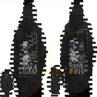 Shih Tzu Dad Happy Fathers Day To The Best Shih Tzu Dad Zip Up Hoodie Back Print | Mazezy