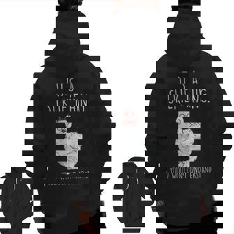 Silkie Chicken Chicken Zip Up Hoodie Back Print | Mazezy