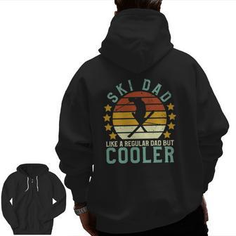 Ski Dad Skier & Skiing Lover Father's Day Zip Up Hoodie Back Print | Mazezy