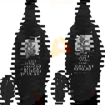 Sleeping Cavalier King Charles Spaniel Dog Official Napping T Zip Up Hoodie Back Print | Mazezy