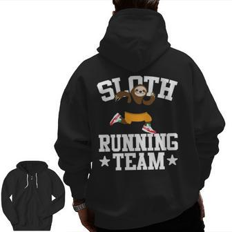 Sloth Running Team Running Zip Up Hoodie Back Print | Mazezy DE