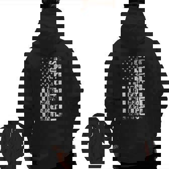 Soccer Dad Usa Flag Soccer Team Fan Daddy Father's Day Zip Up Hoodie Back Print | Mazezy