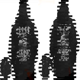 Soon To Be Grandpa Again 2024 Pregnancy Announcement Zip Up Hoodie Back Print | Mazezy