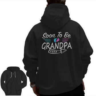 Soon To Be Grandpa Est2022 Pregnancy Announcement Zip Up Hoodie Back Print | Mazezy