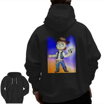 Space Dad Classic Father's Day Zip Up Hoodie Back Print | Mazezy