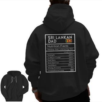 Sri Lankan Dad Nutrition Facts National Pride For Dad Zip Up Hoodie Back Print | Mazezy DE