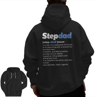 Stepdad Definition Stepfather Father's Day From Kids Zip Up Hoodie Back Print | Mazezy