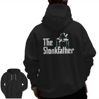 Stock Trader Investor The Stonkfather Zip Up Hoodie Back Print | Mazezy