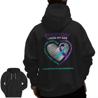 Suicide Prevention S Dad Son Ts Men Daughter Zip Up Hoodie Back Print | Mazezy
