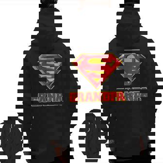 Super Grandpa Grandpa Superhero Cool Grandpa Zip Up Hoodie Back Print | Mazezy