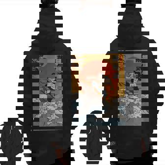 Surfer Samurai Surfing Vintage Surf Japanese Zip Up Hoodie Back Print | Mazezy