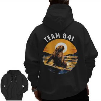 Surfing Otter 841 Otter My Way California Sea Otter Zip Up Hoodie Back Print | Mazezy