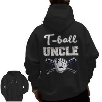 T-Ball Ball Uncle Baseball Dad Game Day Father's Day Zip Up Hoodie Back Print | Mazezy