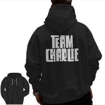 Team Charlie Son Dad Husband Grandson Sports Family Group Zip Up Hoodie Back Print | Mazezy DE