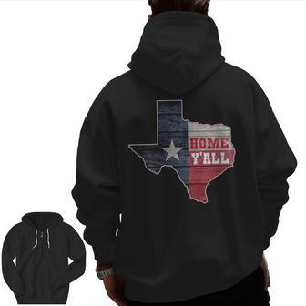 Texas Home Y'all State Lone Star Pride Zip Up Hoodie Back Print | Mazezy AU