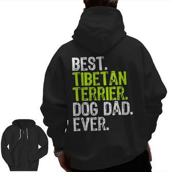 Tibetan Terrier Dog Dad Fathers Day Shirt Zip Up Hoodie Back Print | Mazezy