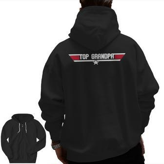 Top Grandpa Grandfather 80S Father's Day Zip Up Hoodie Back Print | Mazezy