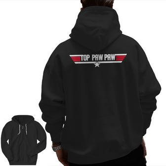 Top Pawpaw Father Grandpa 80S Father's Day Zip Up Hoodie Back Print | Mazezy UK