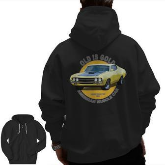 Torino 429 Super Cobra American Muscle Car 60S 70S 70S Vintage s Zip Up Hoodie Back Print | Mazezy