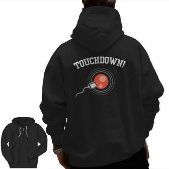Touchdown Football Expectant Father Zip Up Hoodie Back Print | Mazezy