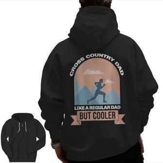 Trail Running Father Ultra Trail Runner Cross Country Dad Zip Up Hoodie Back Print | Mazezy