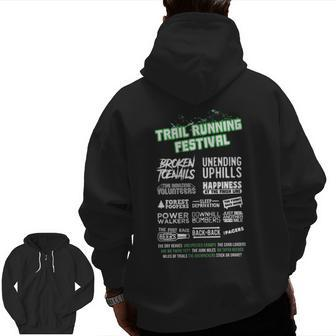 Trail Running Festival Zip Up Hoodie Back Print | Mazezy