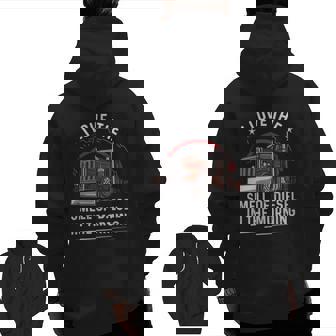 Truck Trucker Trucks Highway Freighter 115 Driver Truckin Zip Up Hoodie Back Print | Mazezy