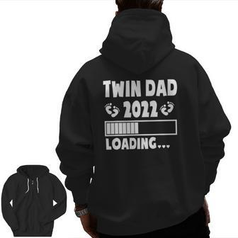 Twin Dad Of Twins 2022 Expecting Twin Dad Father's Day Cute Zip Up Hoodie Back Print | Mazezy AU