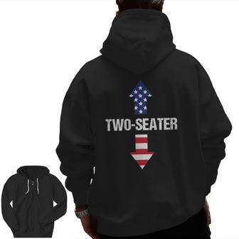 Two Seater Tanks For Men 2 Seater Dad Motorcycle Adult Zip Up Hoodie Back Print | Mazezy