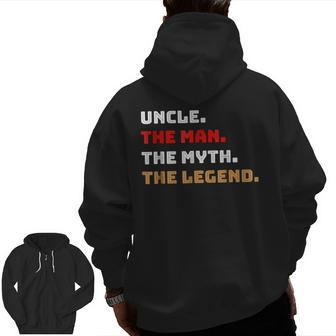 Uncle The Man Myth Legend Father Dad Daddy Zip Up Hoodie Back Print | Mazezy DE