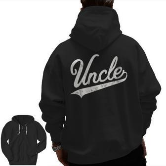 Uncle Vintage Retro Style Father’S Day For Papa Uncle Zip Up Hoodie Back Print | Mazezy