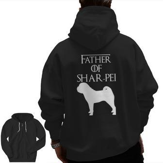 Unique White Father Of Chinese Shar Pei Dog Lover E010613 Ver2 Zip Up Hoodie Back Print | Mazezy