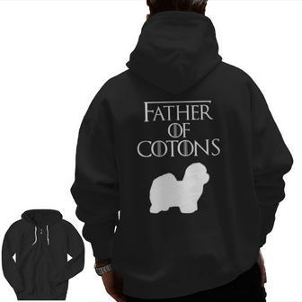 Unique White Father Of Coton De Tulear Dog Lover E010623 Ver2 Zip Up Hoodie Back Print | Mazezy