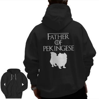 Unique White Father Of Pekingese Dog Lover E010717 Ver2 Zip Up Hoodie Back Print | Mazezy
