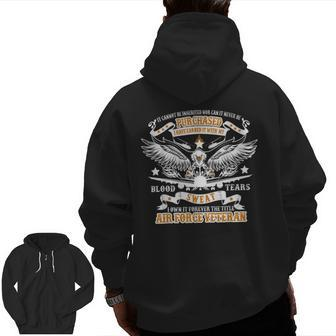 Us Air Force Veteran T For The Usaf Zip Up Hoodie Back Print | Mazezy